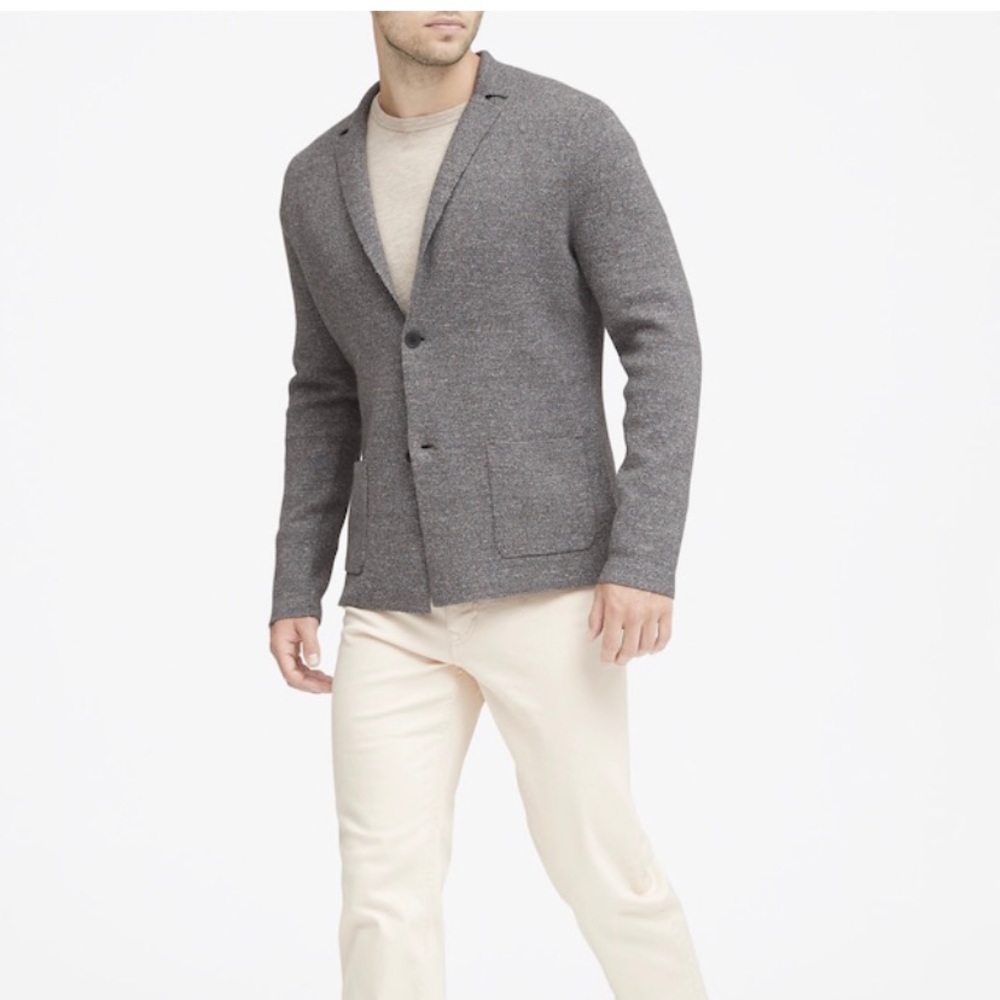 Banana Republic Sweater Blazer Grey Sz Small